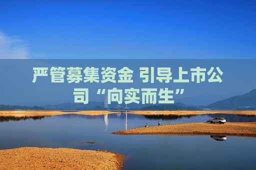 严管募集资金 引导上市公司“向实而生”