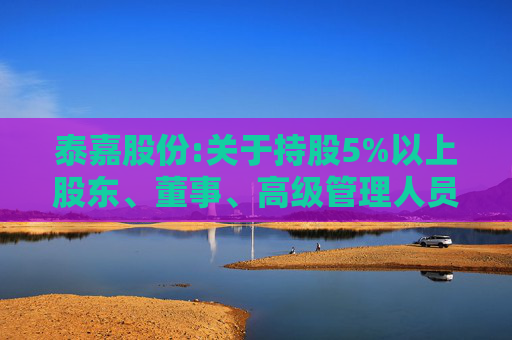 泰嘉股份:关于持股5%以上股东、董事、高级管理人员减持股份的预披露公告