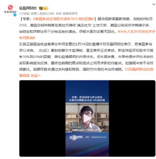 美国参战全球股市或有10个点的回撤