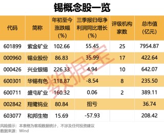 创三年半新高 锡现货价格站稳30万元！A股产业链公司业绩股价齐飞