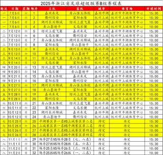 欢看“浙超”丨赛程出炉+球队档案大起底！这份攻略请查收