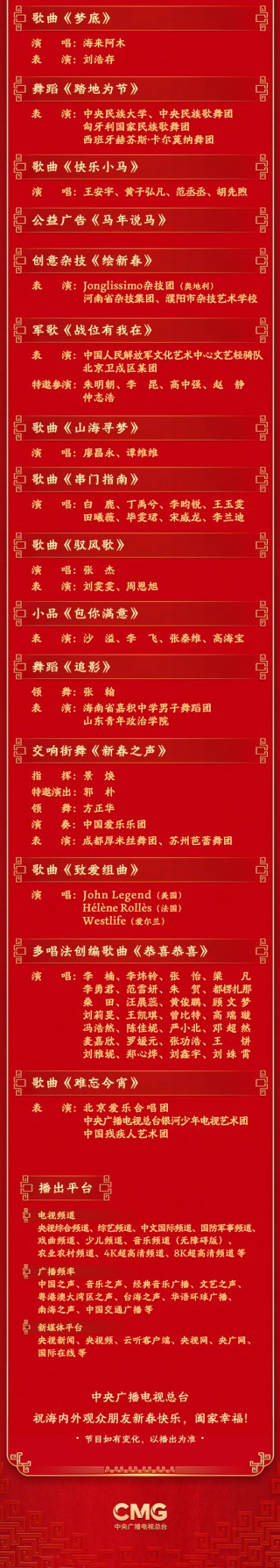 总台马年春晚节目单，来了！