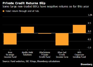 Blue Owl和贝莱德HPS私募信贷基金2月均录得亏损 创逾三年来最差表现