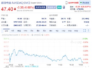 超微电脑盘前跌8.9% 交付延迟拖累人工智能业务增长势头