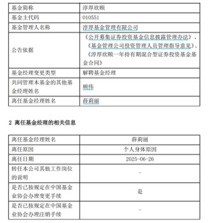 富国于洋离职不意外，意外的是鹏华和淳厚的变动