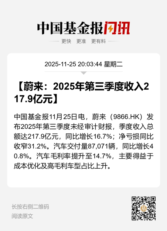 蔚来公司交出“史上最强”三季报，预计2025年第四季度营收创新高  第1张