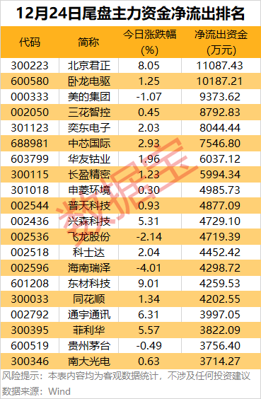 主力资金 | 尾盘大幅加仓股出炉  第4张