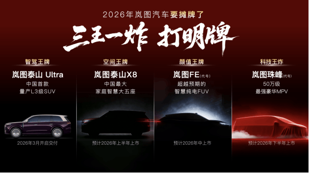 岚图2026新车计划发布 智驾王牌、空间王牌、颜值王牌和科技王炸强势出击  第2张