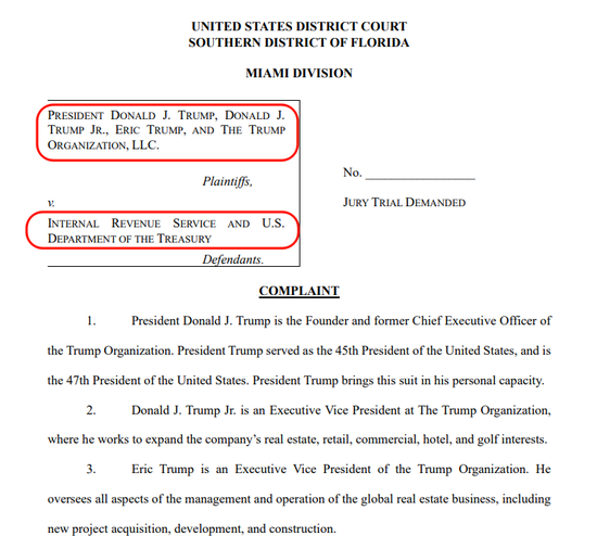 “避税大师”特朗普起诉美国税局和财政部，索赔100亿美元  第1张