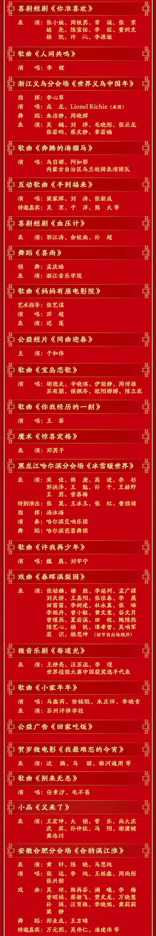 总台马年春晚节目单，来了！  第2张