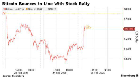 比特币一度跳涨至6.6万美元 市场紧盯特朗普国情咨文演讲  第2张