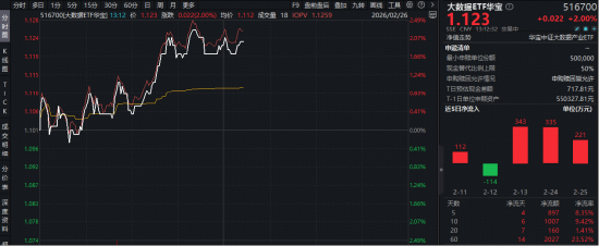 英伟达财报提振AI信心，云计算进入涨价周期！大数据ETF（516700）盘中上探2.27%，润泽科技领涨超18%  第1张