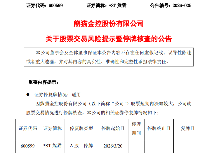 8连板！600599，最新宣布：明天起停牌核查！  第1张